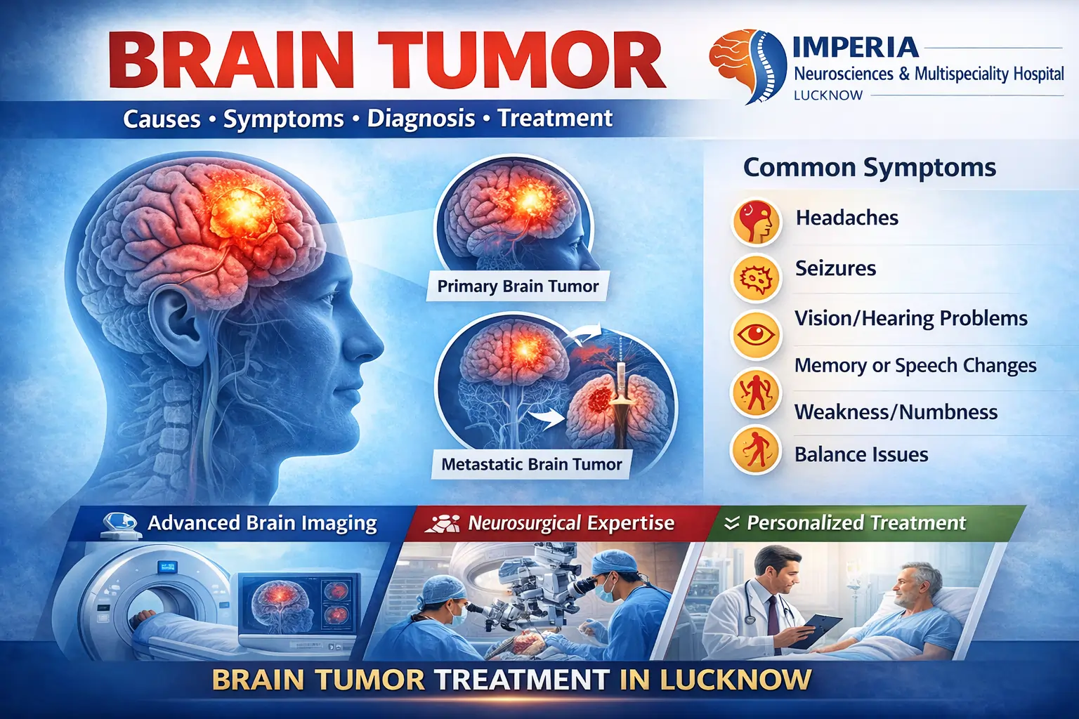 Brain tumor treatment awareness image by Imperia Hospital Lucknow for brain care and neurosurgery support