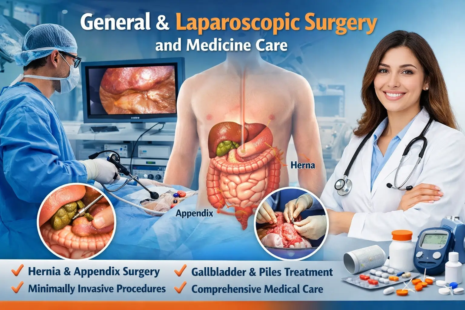 Laparoscopic gallbladder surgery for patients at Imperia Multispeciality Hospital, Lucknow