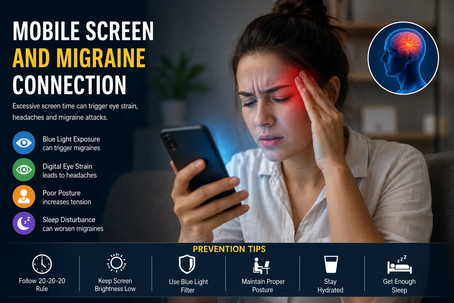 Mobile Screen and Migraine Connection